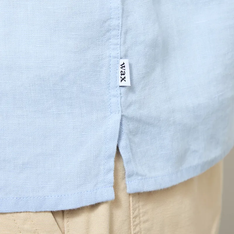 Wax London Didcot Shirt Pale Blue Washed Linen-6