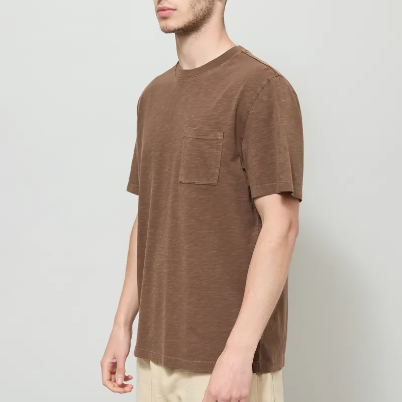 Wax London Dean Pocket T Shirt Brown-1