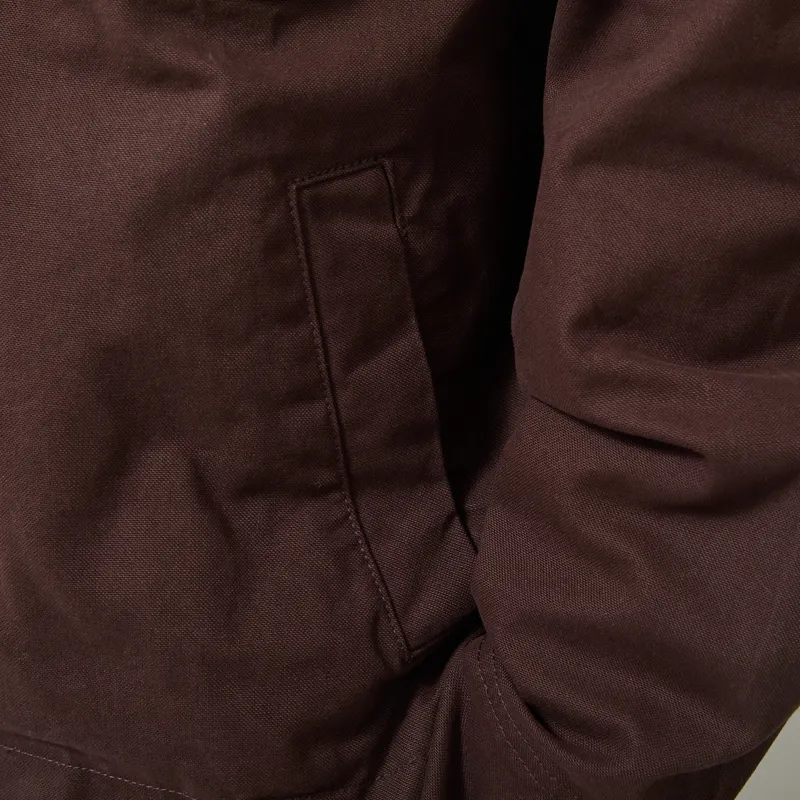 Wax London Mason Work Jacket Dark Brown Peached Canvas-6