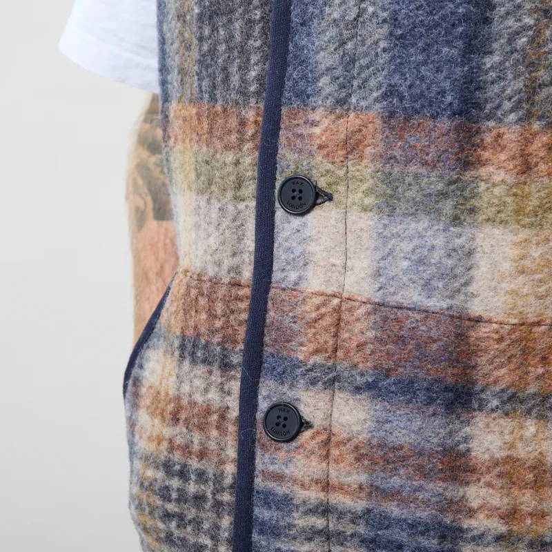 Wax London Gower Gilet Oatmeal Multi Ari Wool Blend-4