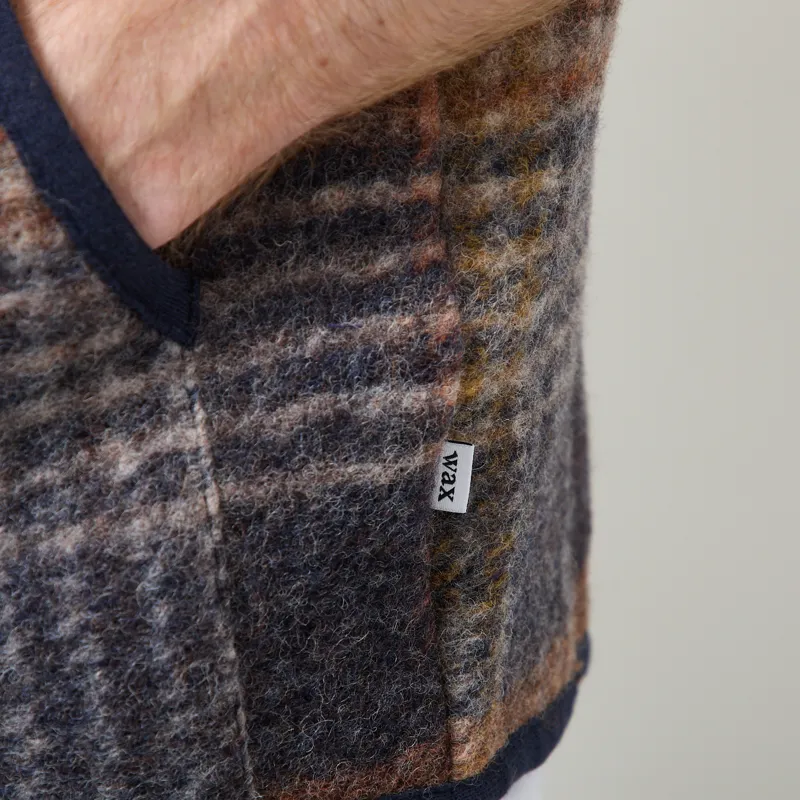 Wax London Gower Gilet Oatmeal Multi Ari Wool Blend-6