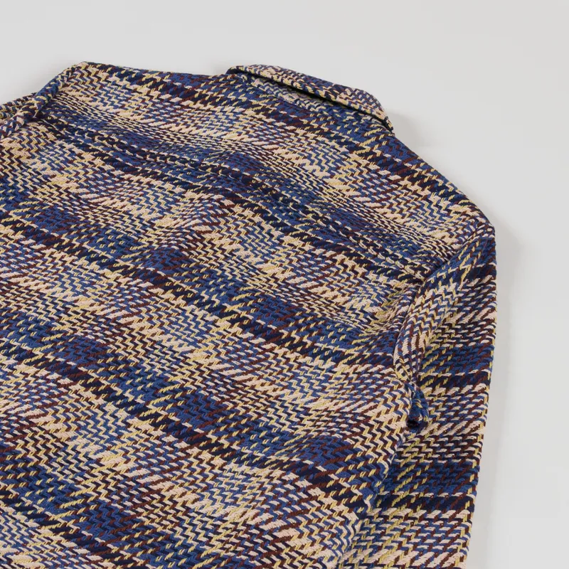 Wax London Whiting Overshirt Blue Multi Grain Check-3