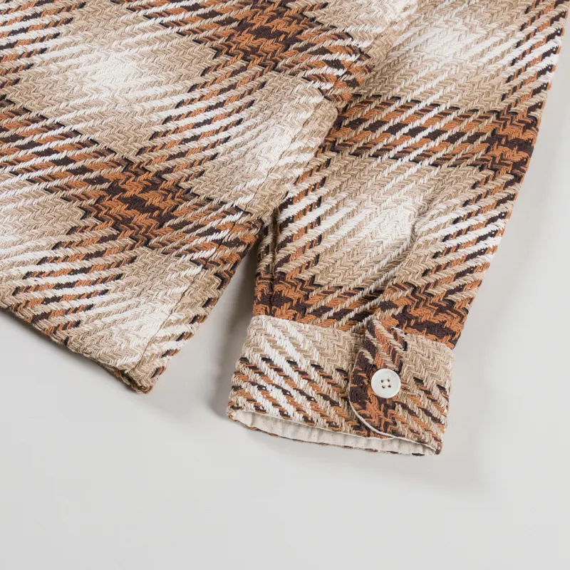 Wax London Whiting Overshirt Natural Ecru Overlap Check-9