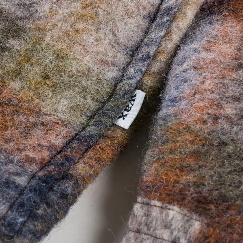 Wax London Whiting Overshirt Oatmeal Multi Ari Wool Blend-9