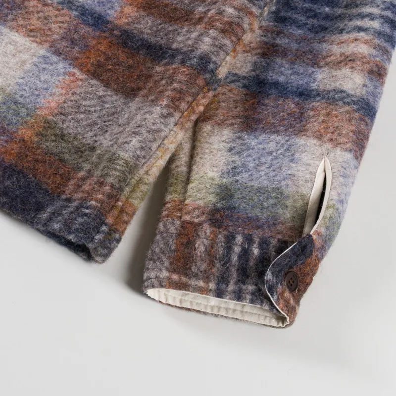 Wax London Whiting Overshirt Oatmeal Multi Ari Wool Blend-8