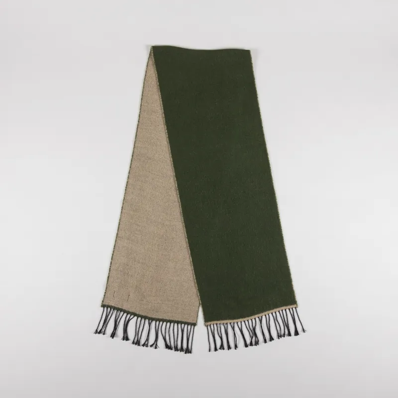 Universal Works Double Sided Scarf Olive Beige-2