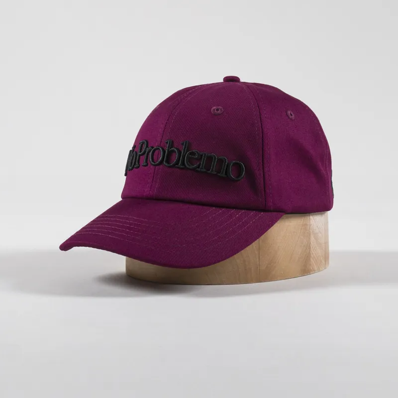 No Problemo Mens Six Panel Logo Cap Hat Burgundy Purple No Problemo Mens Six Panel Logo Cap Hat Burgundy Purple