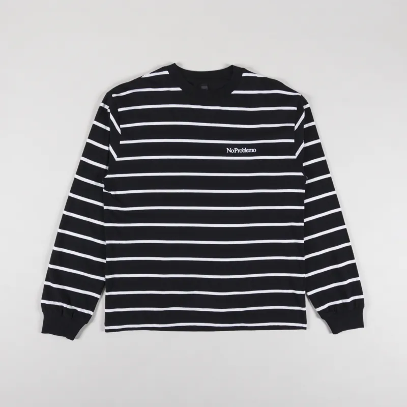 No Problemo Mini Problemo Striped Long Sleeve T Shirt Black