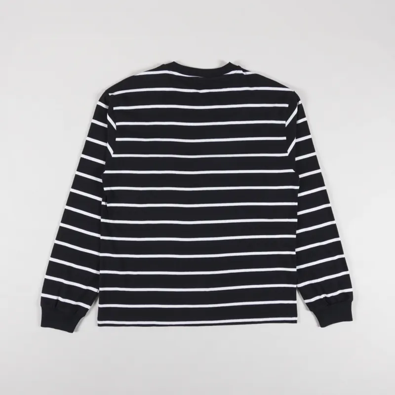 No Problemo Mini Problemo Striped Long Sleeve T Shirt Black-1
