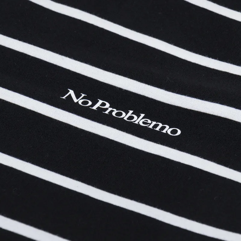 No Problemo Mini Problemo Striped Long Sleeve T Shirt Black-4
