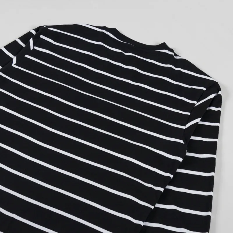 No Problemo Mini Problemo Striped Long Sleeve T Shirt Black-3