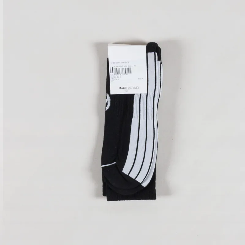 No Problemo Socks Black White-1