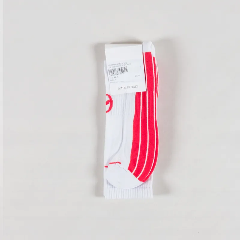 No Problemo Socks White Red-1