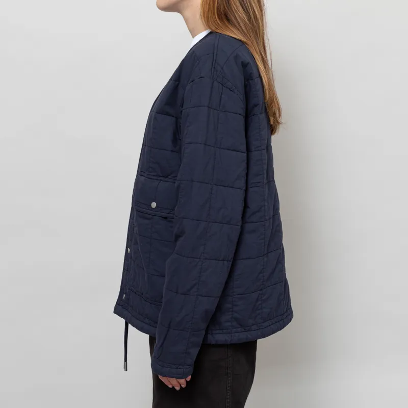 Folk Womens Quilted Boxy Jacket Soft Navy-1