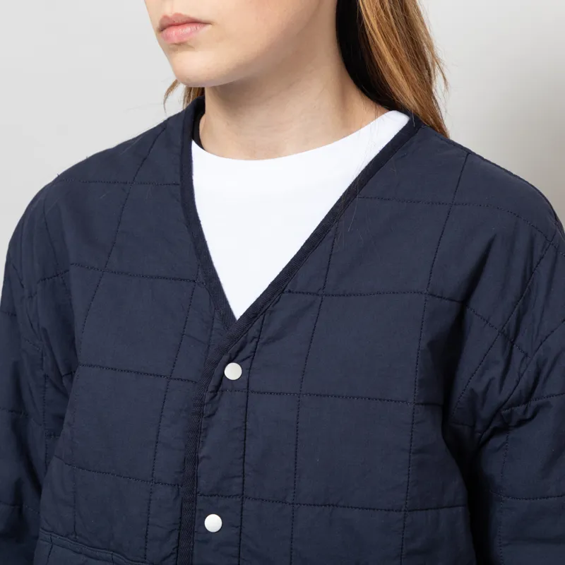 Folk Womens Quilted Boxy Jacket Soft Navy-5