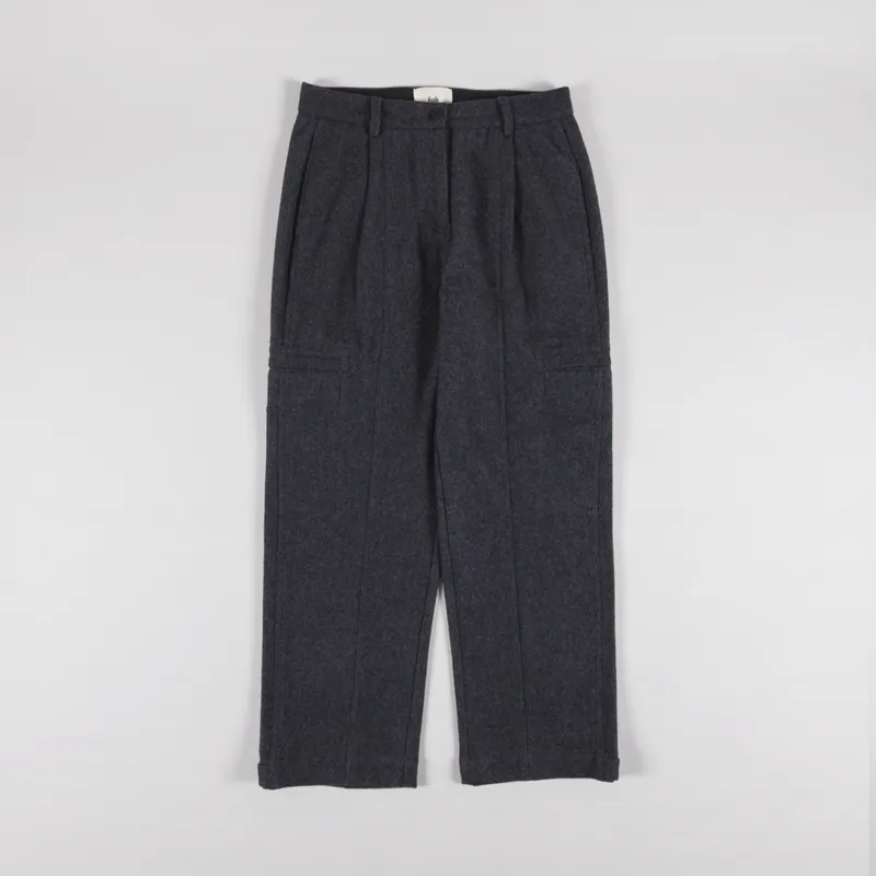 Folk Womens Cargo Pants Mid Grey Wool-1