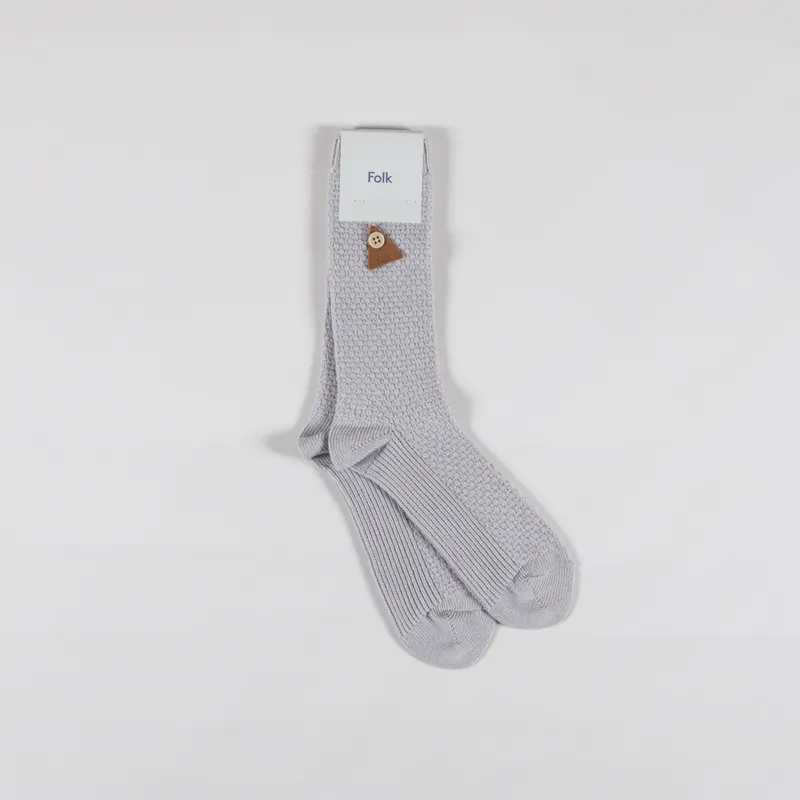 Folk Womens Waffle Socks Silver