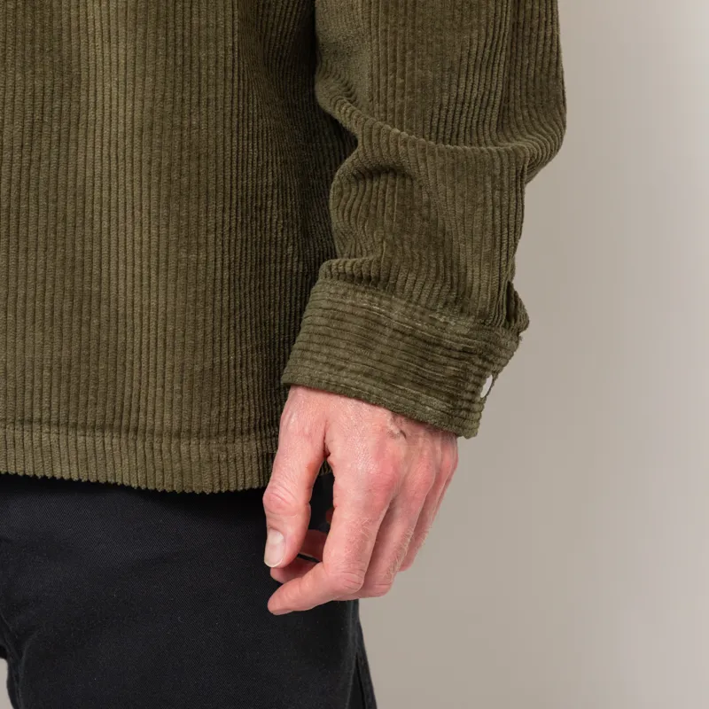 Folk Patch Overshirt Olive Chunky Cord-10
