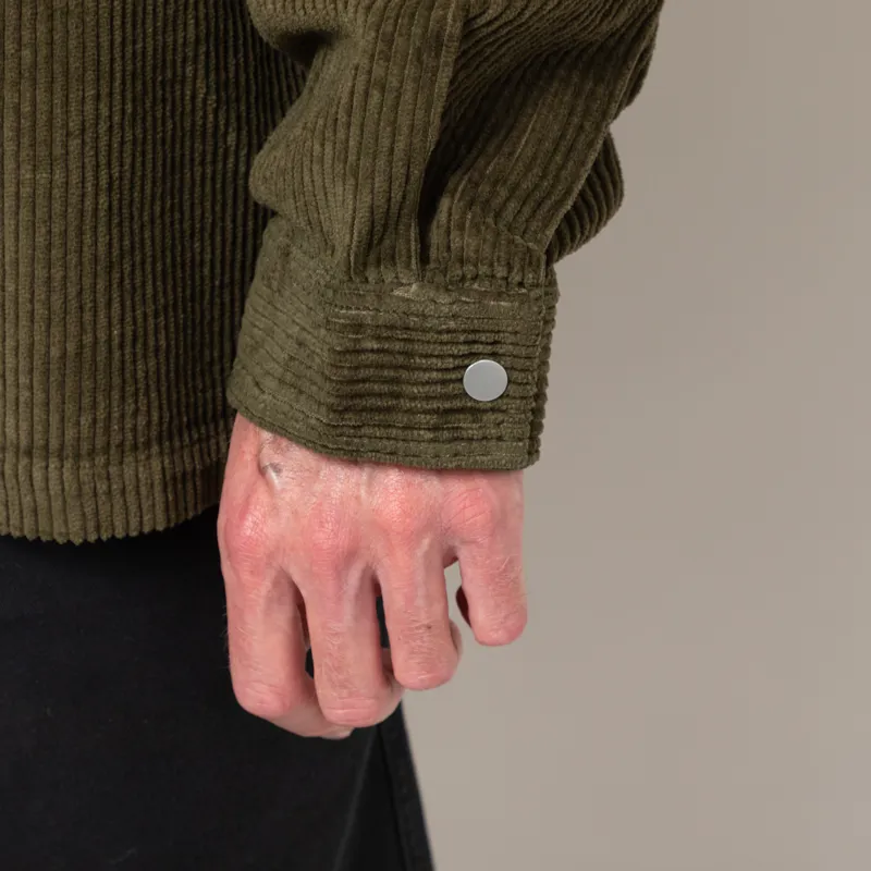 Folk Patch Overshirt Olive Chunky Cord-11