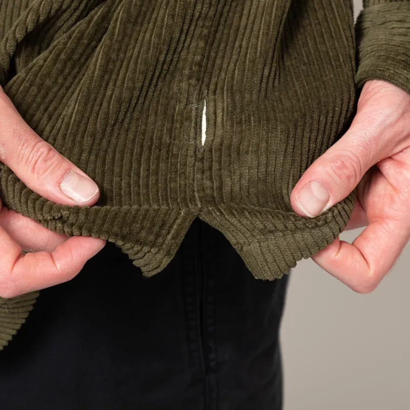 Folk Patch Overshirt Olive Chunky Cord-8