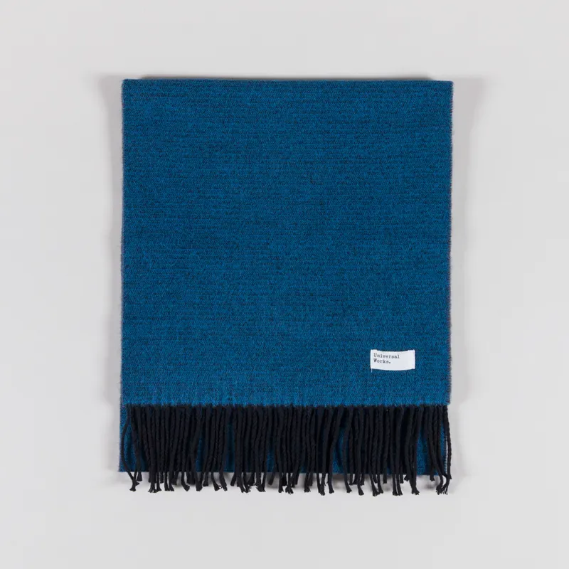 Universal Works Double Sided Scarf Light Blue Brown-1