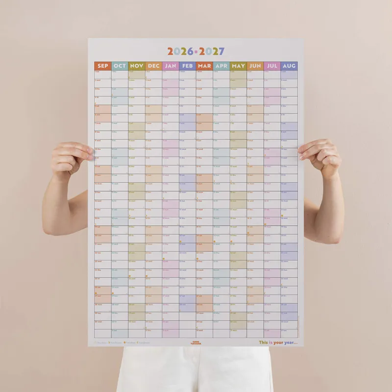 Good Tuesday 2026-2027 A1 Portrait Academic Year Wall Planner-1