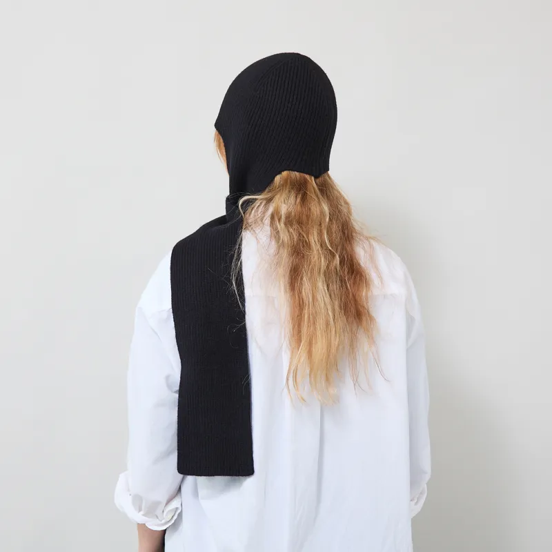 L.F. Markey Womens Rib Scarf Beanie Black-3