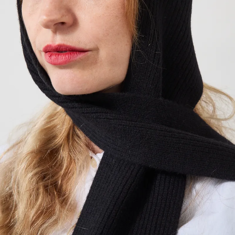 L.F. Markey Womens Rib Scarf Beanie Black-2