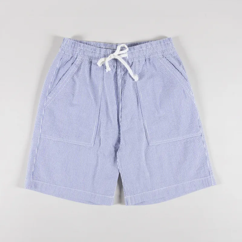 Service Works Seersucker Chef Shorts Navy Stripe-1