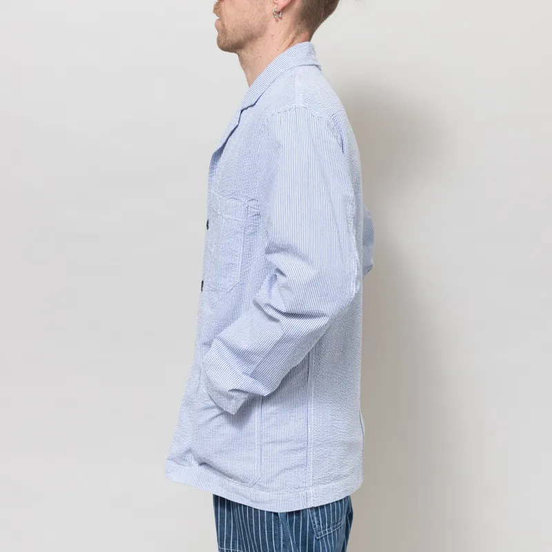 Service Works Seersucker Server Suit Jacket Navy Stripe-2