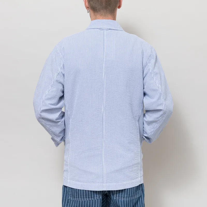 Service Works Seersucker Server Suit Jacket Navy Stripe-3