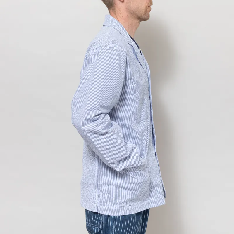 Service Works Seersucker Server Suit Jacket Navy Stripe-4