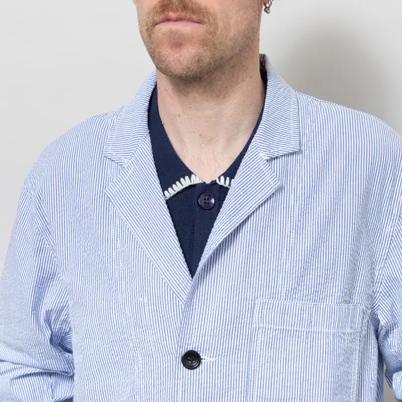Service Works Seersucker Server Suit Jacket Navy Stripe-5