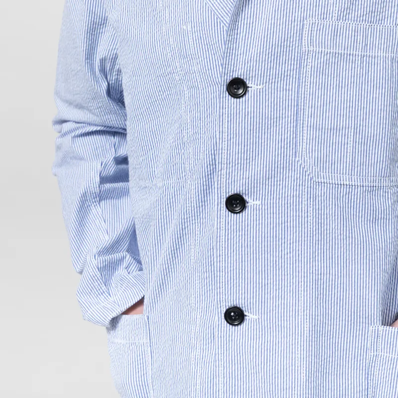 Service Works Seersucker Server Suit Jacket Navy Stripe-7