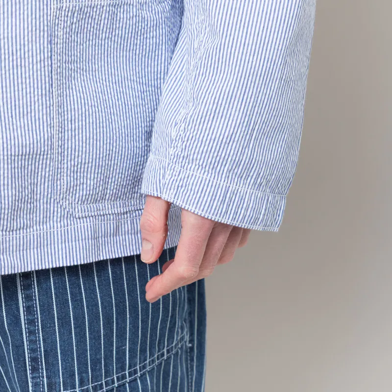 Service Works Seersucker Server Suit Jacket Navy Stripe-9