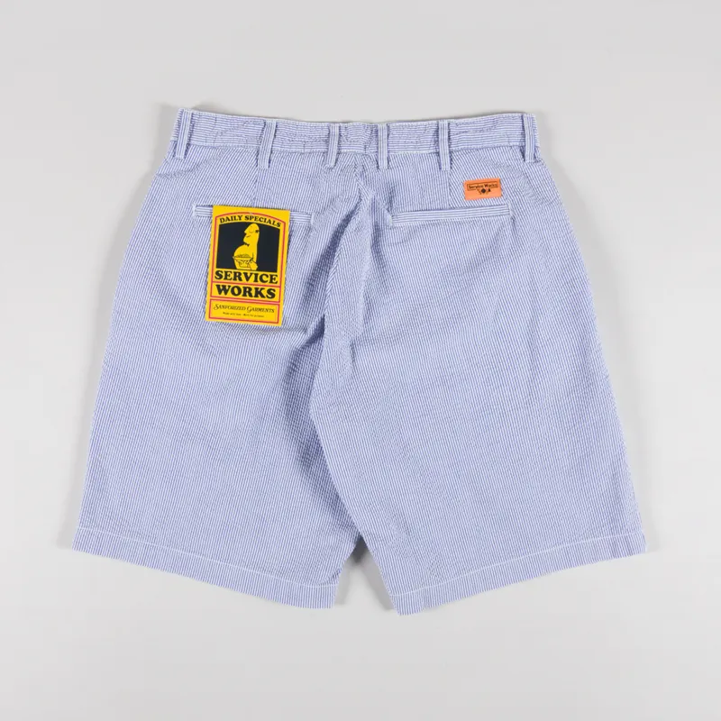 Service Works Seersucker Part Timer Shorts Navy Stripe