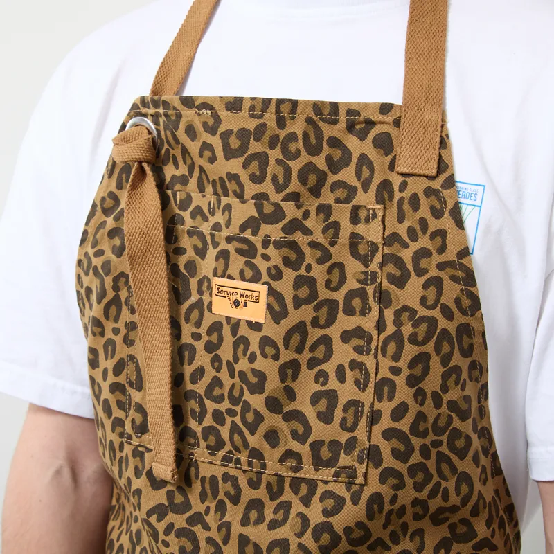 Service Works Patterned Apron Brown Leopard-5