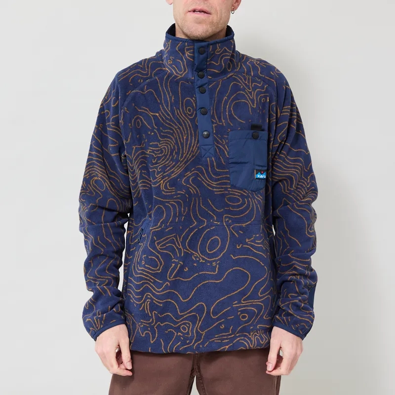 Kavu Teannaway Fleece Blue Water Topo