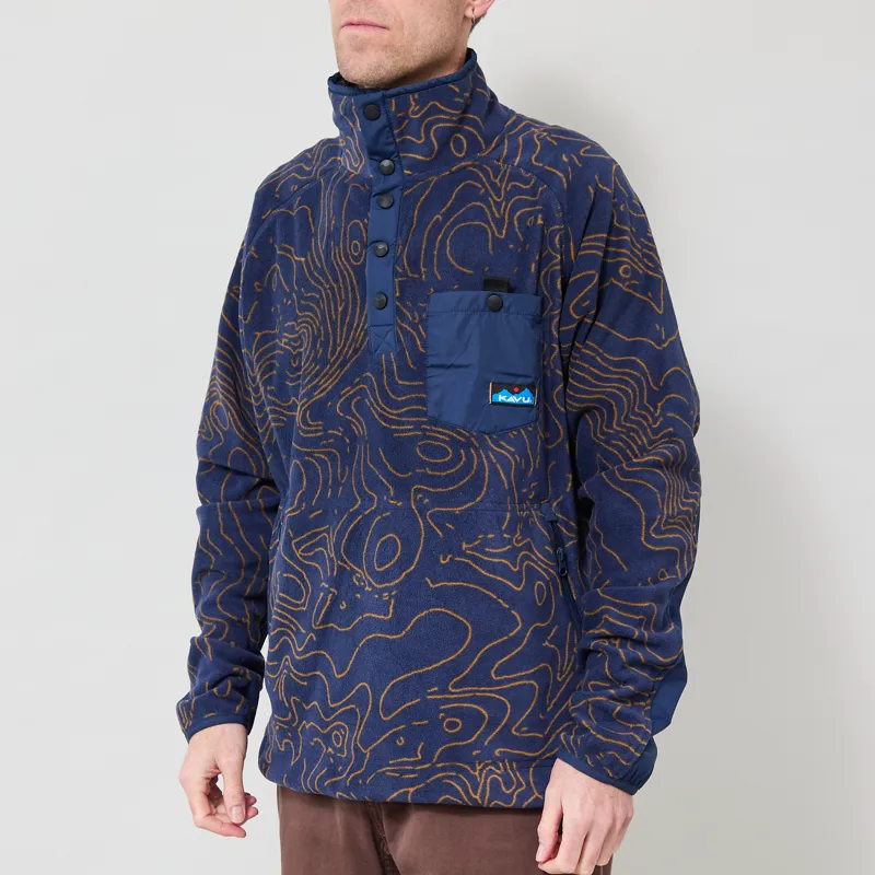 Kavu Teannaway Fleece Blue Water Topo-1