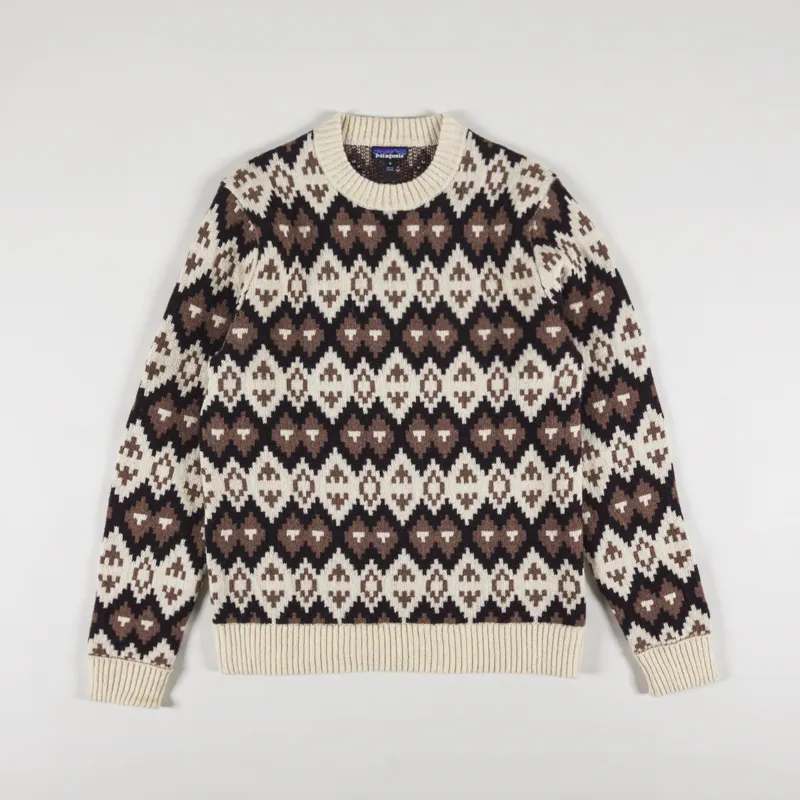 Patagonia Recycled Wool Blend Sweater Morning Flight Dark Natural