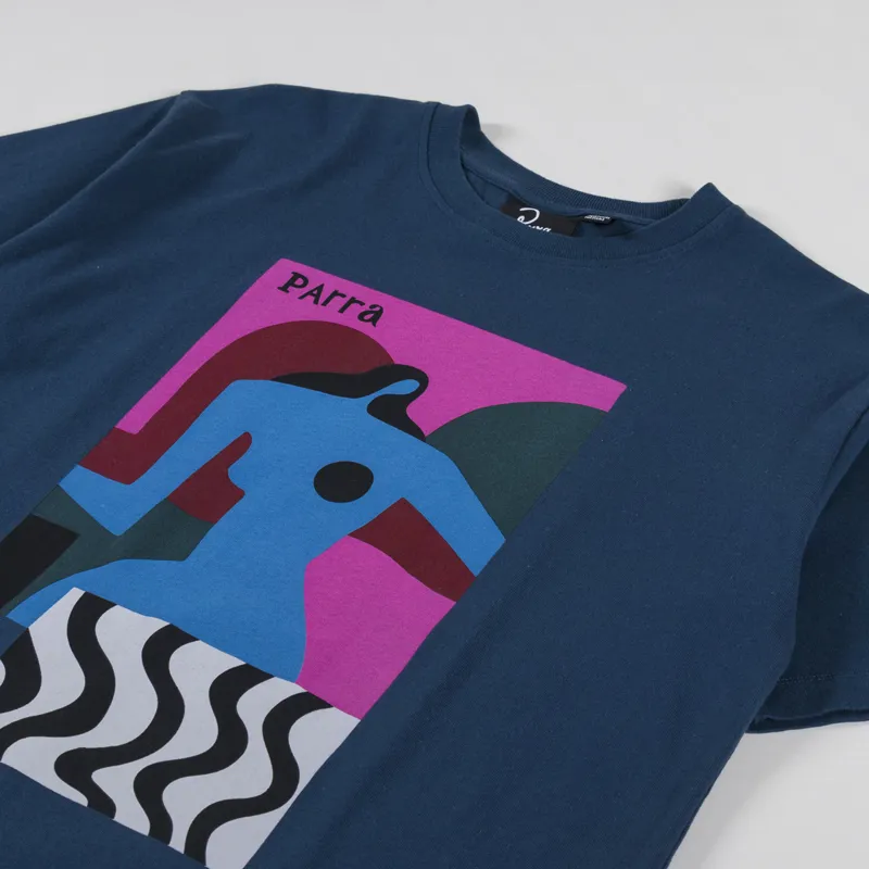 By Parra Distortion Table T Shirt Navy-1