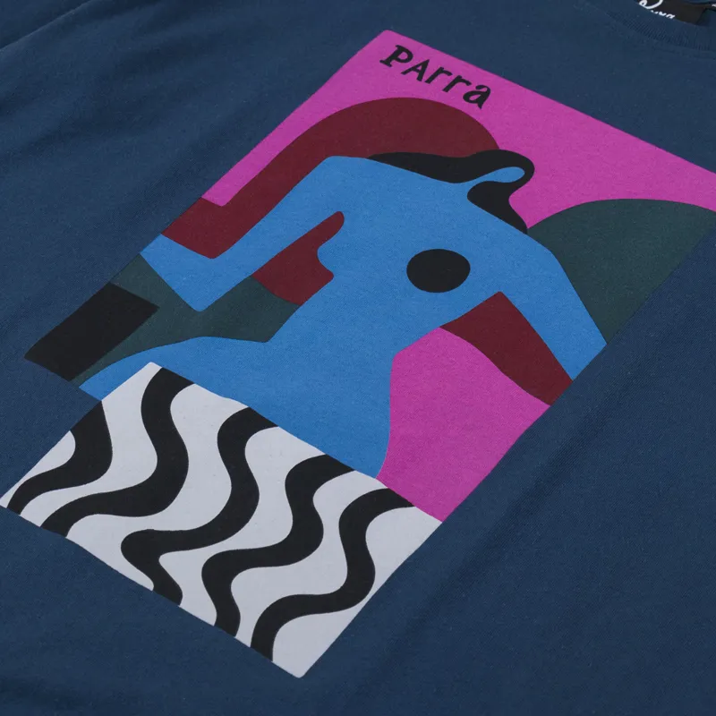 By Parra Distortion Table T Shirt Navy-2