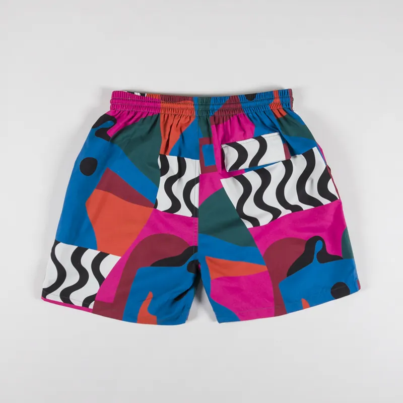 By Parra Mens Graphic Distorted Water Swim Shorts Multicoloured