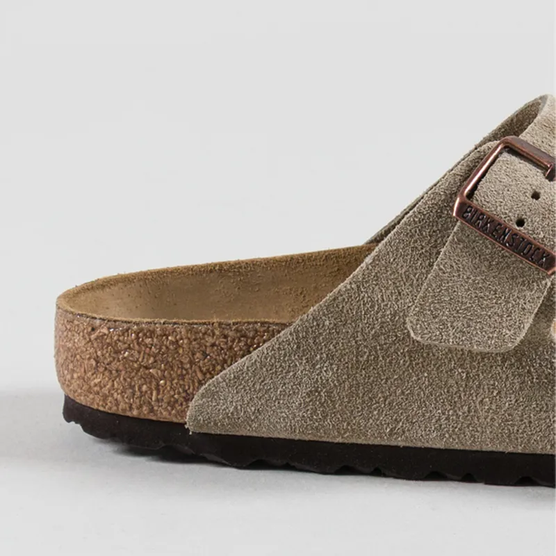 Birkenstock Arizona Suede Leather Regular Fit Sandals Taupe-4