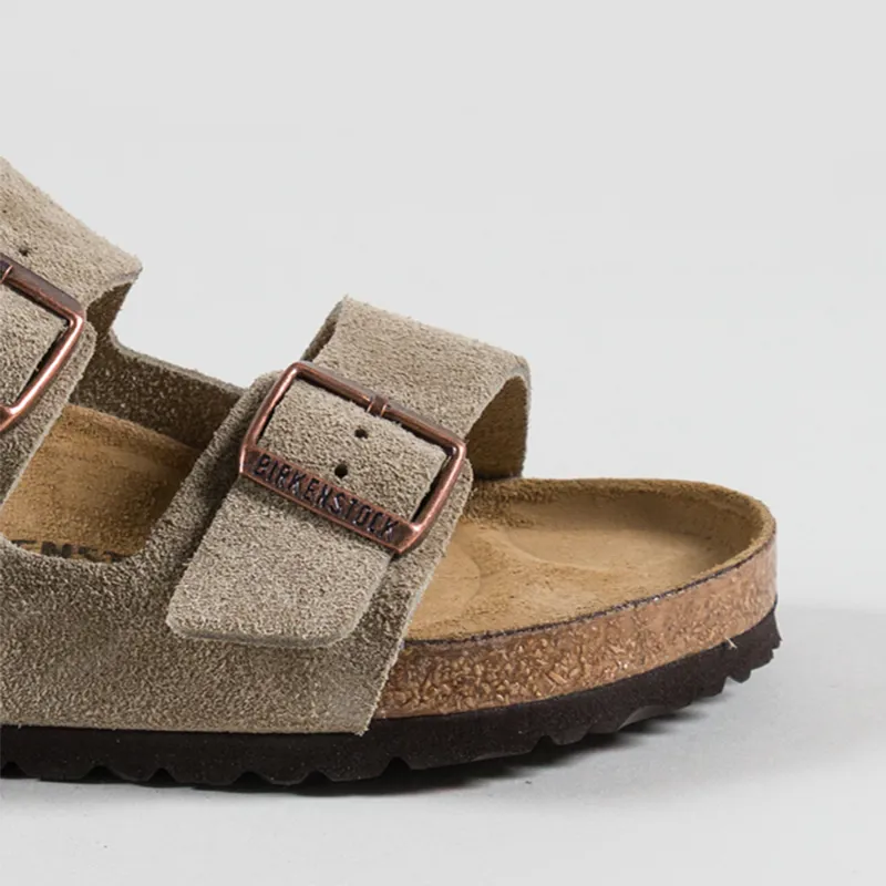 Birkenstock Arizona Suede Leather Regular Fit Sandals Taupe-5