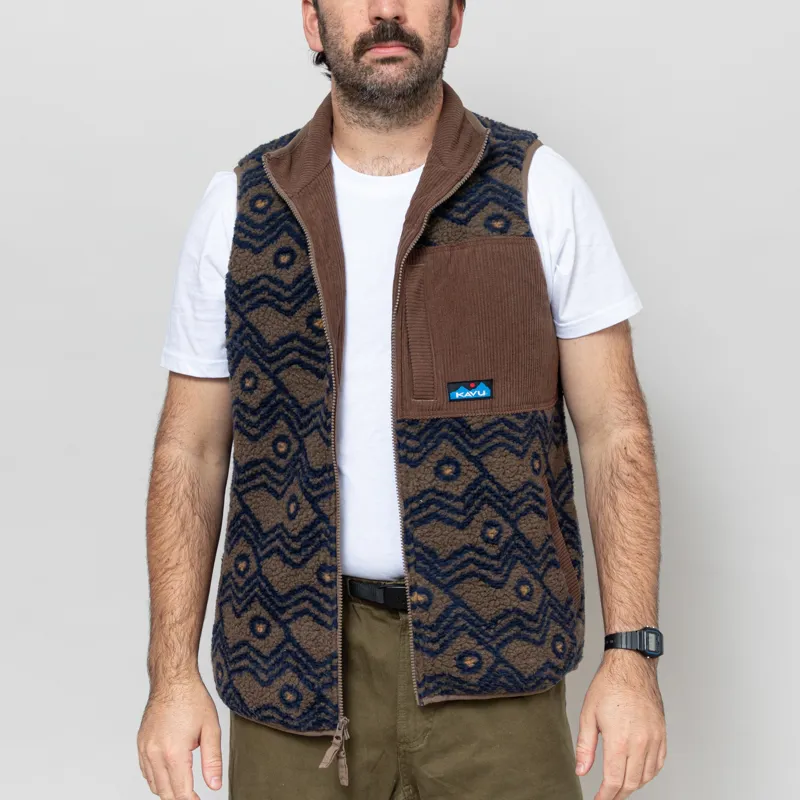 Kavu Cooper Fleece Vest Walnut Mountain-1