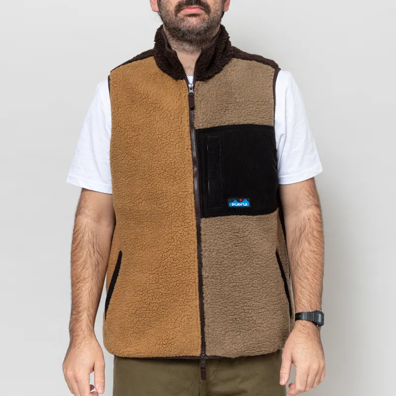 Kavu Cooper Fleece Vest Wild Wood Block