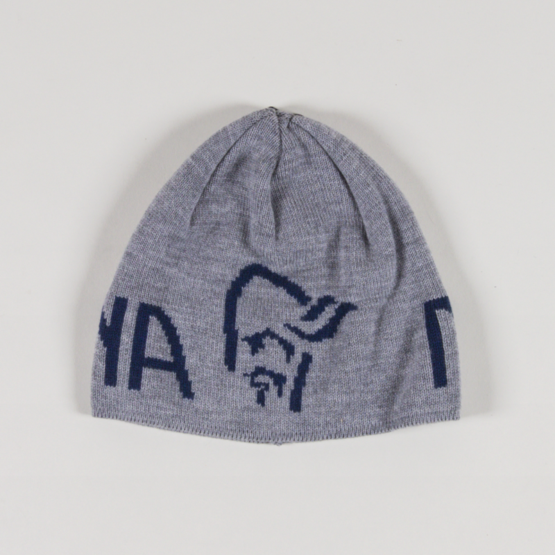 Norrona Mid MerinoULL Logo Beanie Grey Melange-1