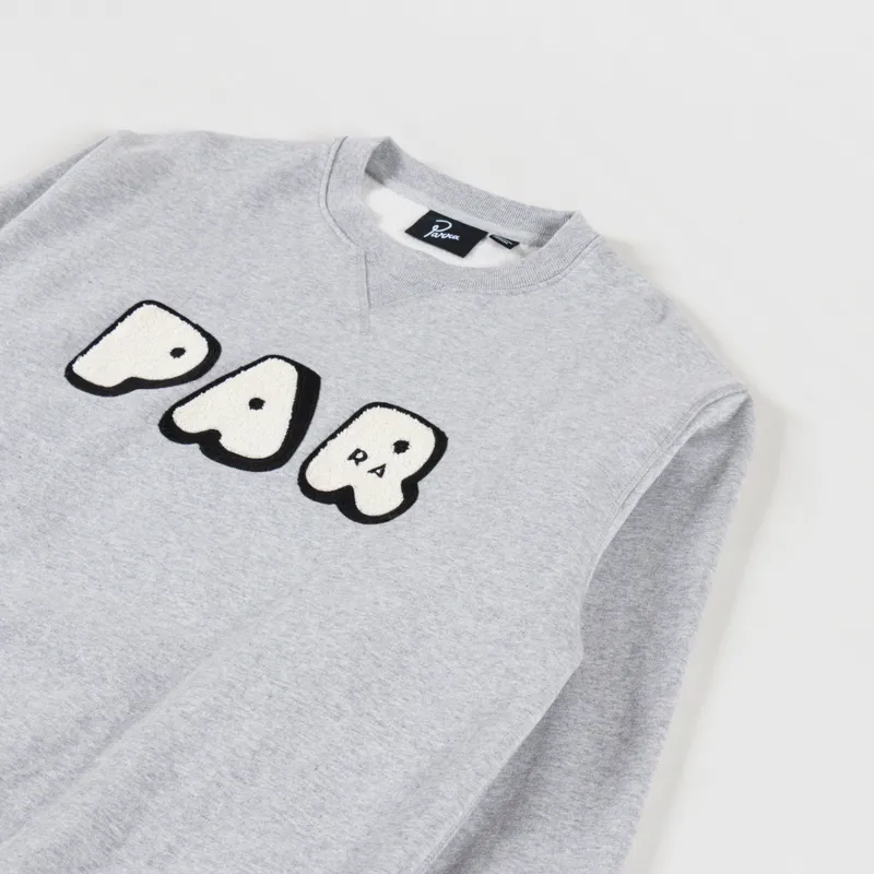 By Parra Rounded PAR Crewneck Sweatshirt Heather Grey-2