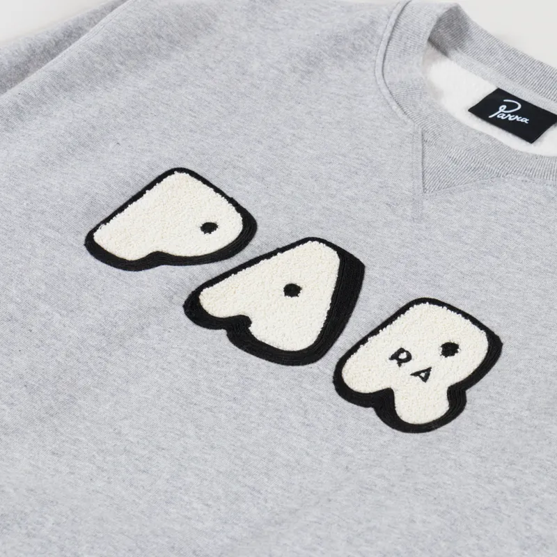 By Parra Rounded PAR Crewneck Sweatshirt Heather Grey-4